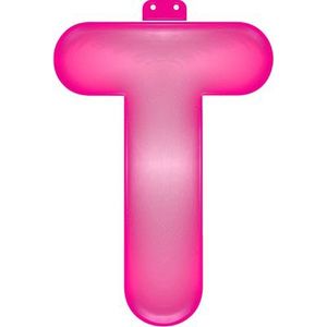 Opblaasbare letter T roze
