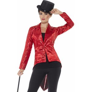 Rode pailletten circus jas voor dames