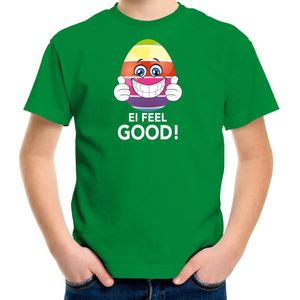 Pasen ei feel good shirt groen met vrolijk paasei voor heren