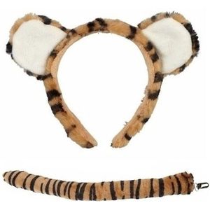 Pluche tijgertje hoofdband met staart voor kinderen