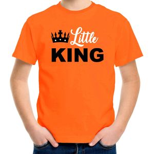 Little king t-shirt oranje voor kinderen - Koningsdag outfit
