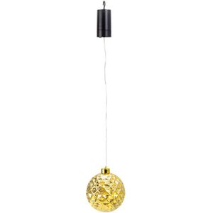 IKO kerstbal goud - met led verlichting- D12 cm - aan draad