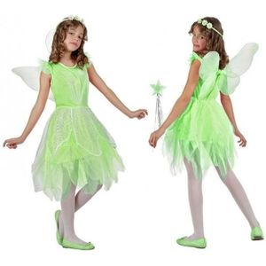Groen toverfee/elf kostuum met vleugels voor meisjes