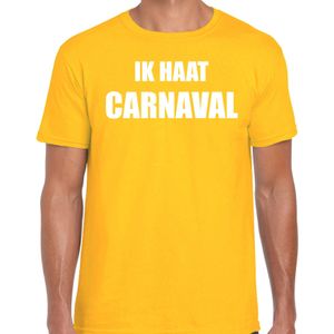 Carnaval verkleed shirt geel voor heren ik haat carnaval - kostuum