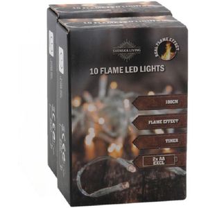 Svenska Living lichtsnoeren - 2x -warm wit vlam effect 10 leds -100cm