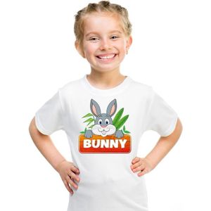 Konijnen dieren t-shirt wit voor kinderen
