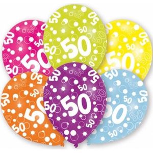 36x Feest ballonnen kleuren 50 jaar verjaardag