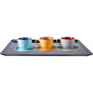 Plat Horeca dienblad - zwart - kunststof - 43 x 30 cm - Serveerblad