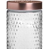 Urban Living Voorraadpot/bewaarpot Blair - 6x - 1.5L - glas - koperen deksel - D12 x H22 cm