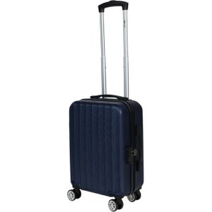 Cabine handbagage reis trolley koffer - zwenkwielen - 52 x 34 x 20 cm - 45 liter - blauw