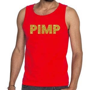 Pimp fun tanktop / mouwloos shirt rood voor heren