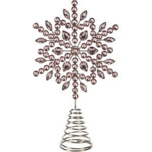 Christmas Decoration piek - ster vorm - lichtroze met steentjes - 23 cm