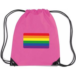 Nylon sporttas Regenboog vlag roze