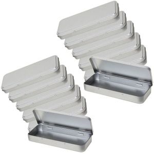 12x Metalen etui pennendoosje 8 x 18 cm van aluminium