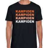 Oranje supporter kampioen shirt zwart voor heren