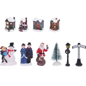 Christmas Decoration kerstdorp accessoires-miniatuur figuurtjes/huizen