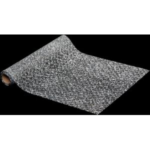 Atmosphera kerst tafelloper - zilver glitter - 28 x 300 cm - polyester