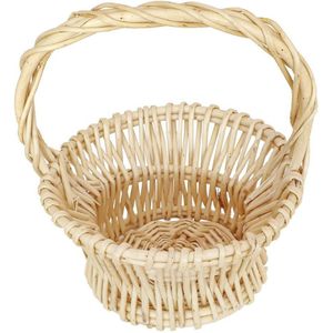 Chaks Rieten Paasmandje met hengsel - beige - D24 x H26 cm