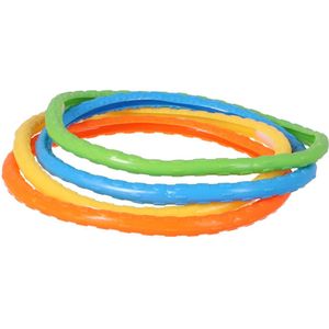 Duikringen zwembad speelgoed - set van 4x - verschillende kleuren - kunststofÂ