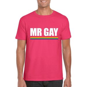 Gay Pride homo shirt roze Mr Gay heren