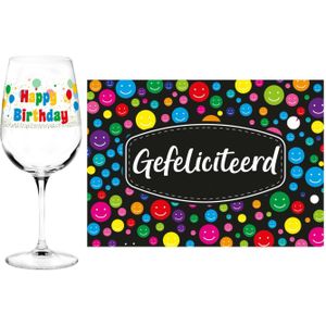 Happy Birthday cadeau glas 30 jaar verjaardag en Gefeliciteerd kaart