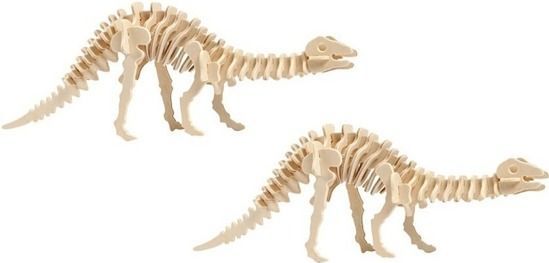 2x Bouwpakket hout Apatosaurus dinosaurus 3D puzzel kopen? | beslist.nl