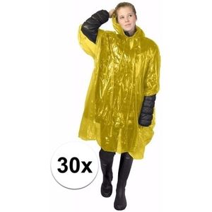 30x gele noodponcho doorschijnend