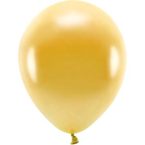 200x Milieuvriendelijke ballonnen goud 26 cm voor lucht of helium