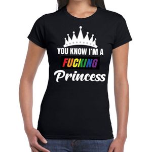 Zwart You know i am a fucking princess t-shirt dames