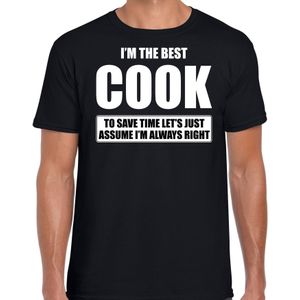 The best cook - always right t-shirt cadeau kok zwart heren