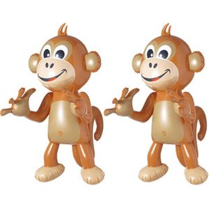 2x Opblaasbare apen/aapjes 50 cm