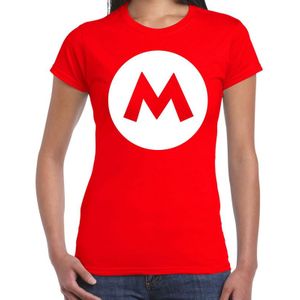 Mario loodgieter carnaval verkleed shirt rood voor dames