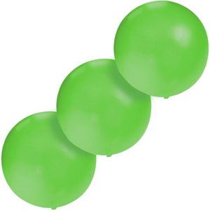 Set van 3x stuks groot formaat groene ballon met diameter 60 cm