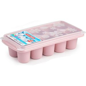 PlasticForte IJsblokjes tray - ijsklontjes vorm - 10-vaks - roze
