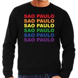 Regenboog Sao Paulo gay pride evenement sweater voor heren zwart