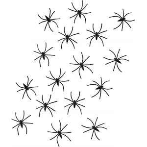 Chaks nep spinnen/spinnetjes 4 cm - zwart - 48x - Horror/Halloween thema decoratie beestjes