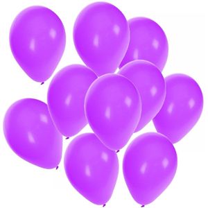 75x stuks Paarse party ballonnen 27 cm