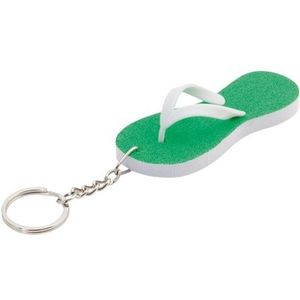 Groene teenslipper sleutelhangers 8 cm