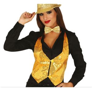 Fiestas Guirca Verkleed gilet met pailletten - goud - voor dames