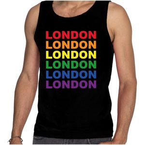 Regenboog London gay pride evenement tanktop voor heren zwart