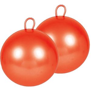 2x stuks rode skippybal 60 cm voor jongens/meisjes
