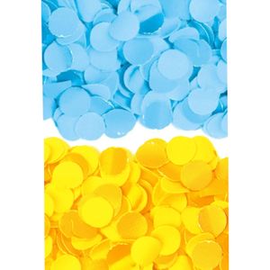 2 kilo gele en blauwe papier snippers confetti mix set feest versiering