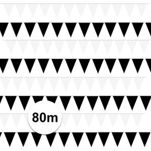 80 meter zwart/witte buitenvlaggetjes