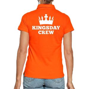 Koningsdag polo t-shirt oranje Kingsday Crew voor dames