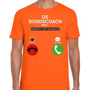 Bellatio Decorations Verkleed shirt voor heren - bondscoach belt - oranje - EK/WK voetbal supporter