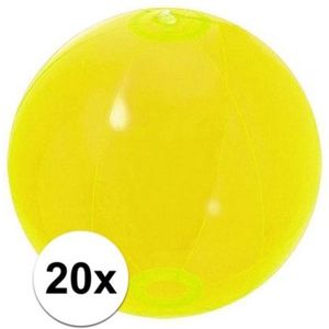 20x Neon gele strandbal