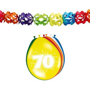 Folat Party 70e jaar verjaardag feestversiering set - Ballonnen en slingers