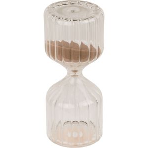 Out of the Blue Zandloper - homedeco - 10 min - beige - glas - 6 x 13 cm