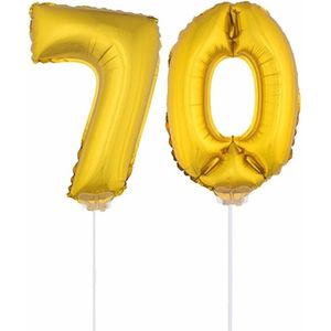 Folie ballonnen cijfer 70 goud 41 cm