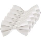 5x Witte verkleed vlinderstrikken/vlinderdassen 12 cm voor dames/heren
